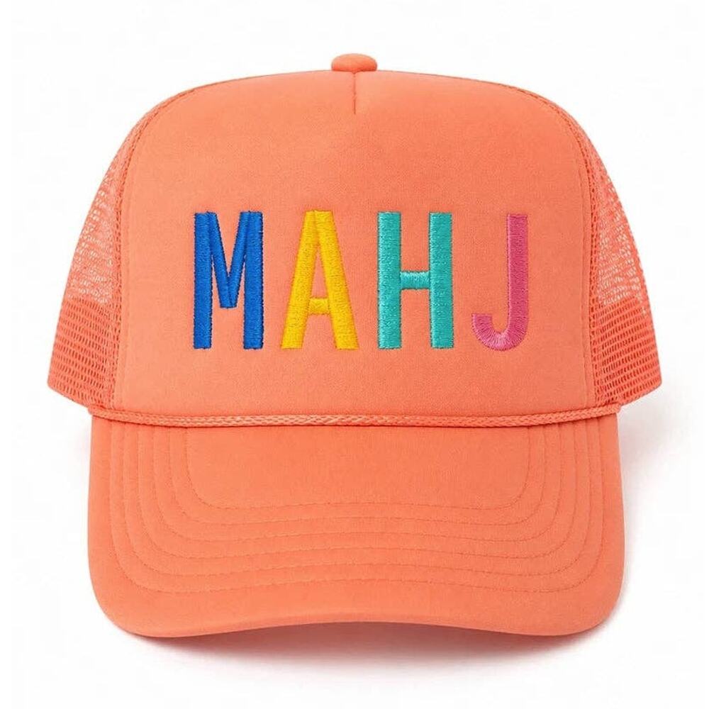 Coral MAHJ Mahjong Foam Trucker Hat